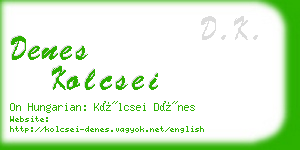 denes kolcsei business card